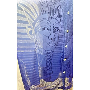 Vintage Sky Zone Egyptian Pharaoh Mesh Shirt Medium Made in Korea